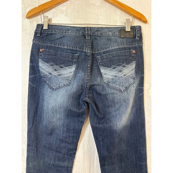 Vintage Union Bay Jeans 7 High Rise Flare Blue Denim Stretch Y2K - Picture 10 of 13